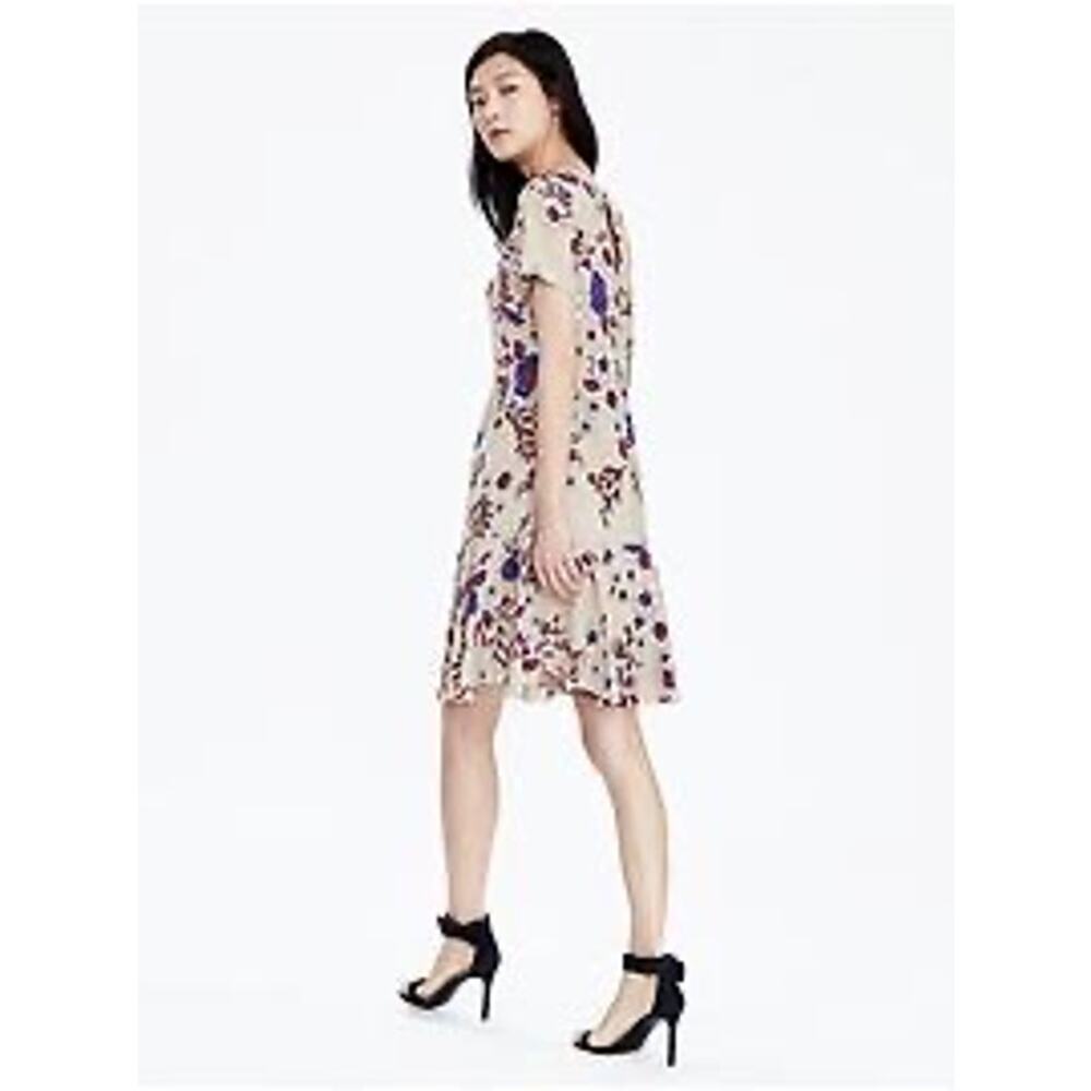 Banana Republic Floral Print Short Sleeve Dress Size 2 Multicolor - Picture 6 of 9